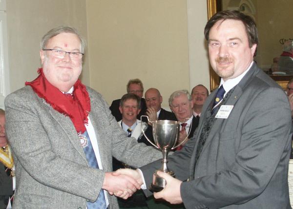 Andrew Hartley receives Joe Reilly Cup. Pic:HN