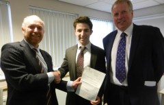 Presentation of a cheque to Charles O'Donovan